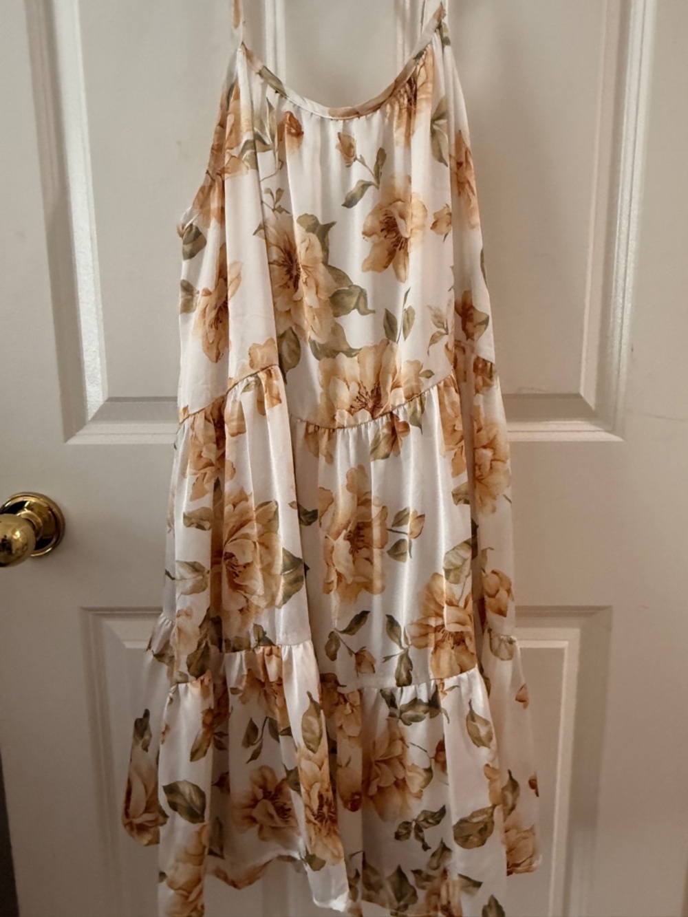 Millibon White Maxi Skirt with Yellow Floral Print